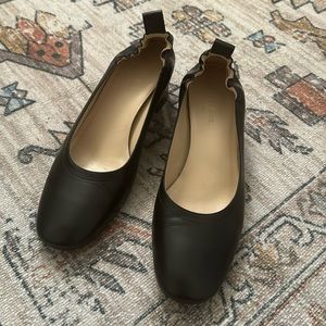 Everlane Black Leather Day Heel Sz 9 Good Condition